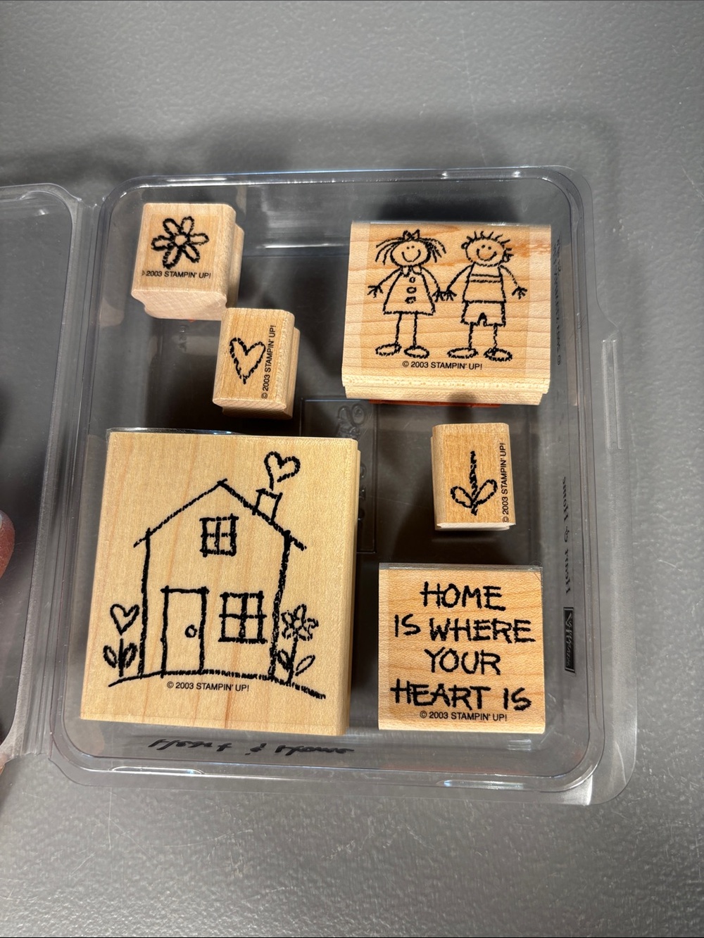 Stampin’ Up! Heart & Home 2003 Retired 6 Pc Wood Stamp Set Complete